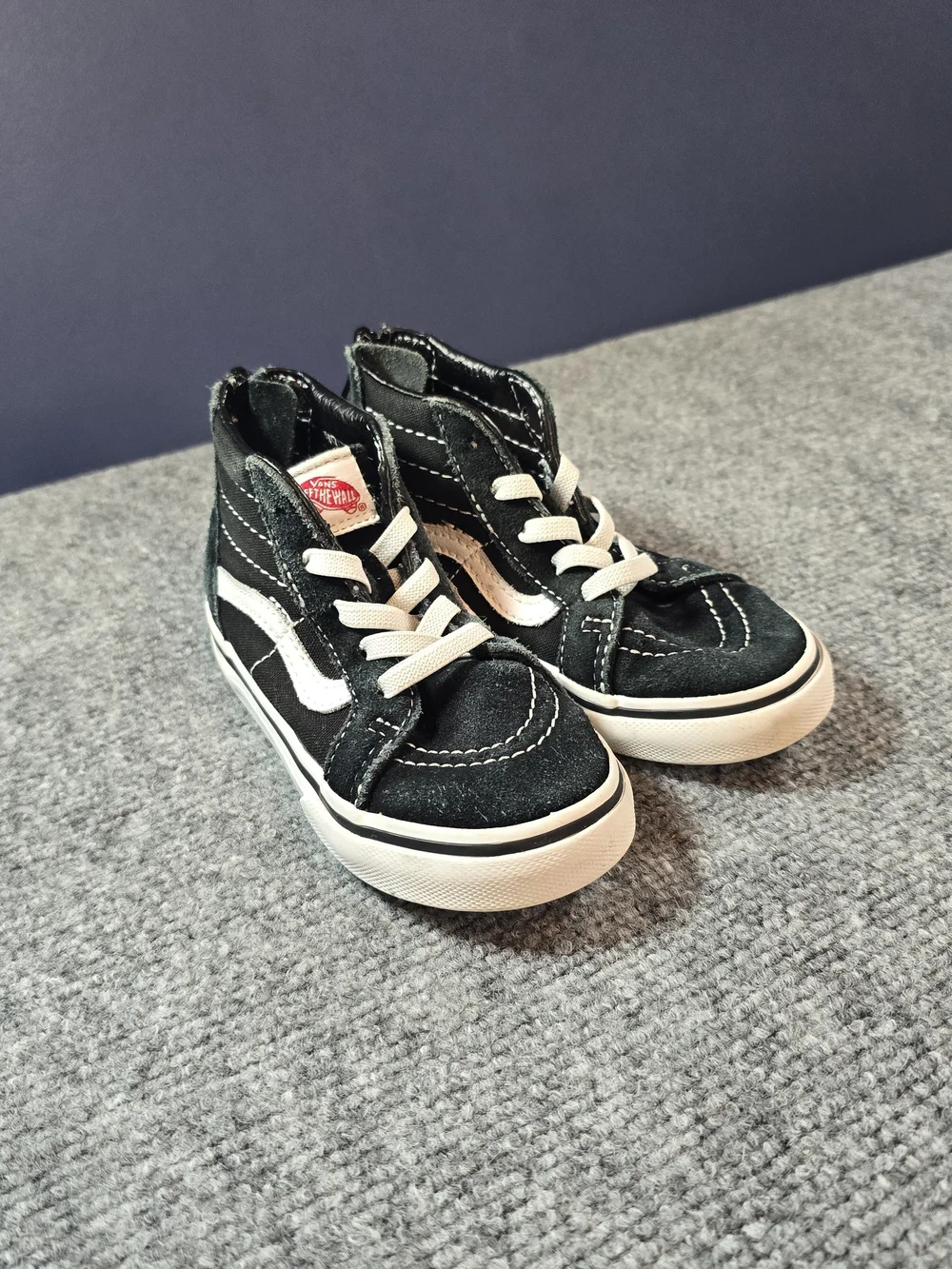 Vans Sk8-Hi Black White Toddler Sneakers Size 8 Zip High Top Shoes